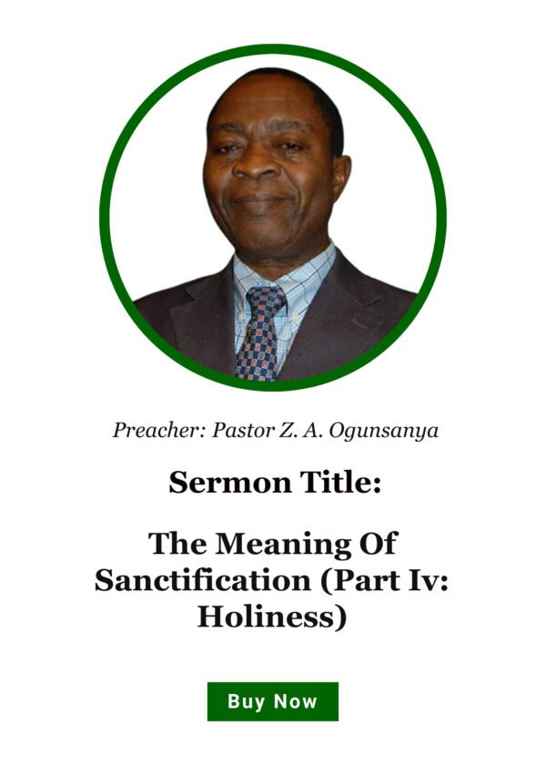 The Meaning Of Sanctification (Part Iv: Holiness)